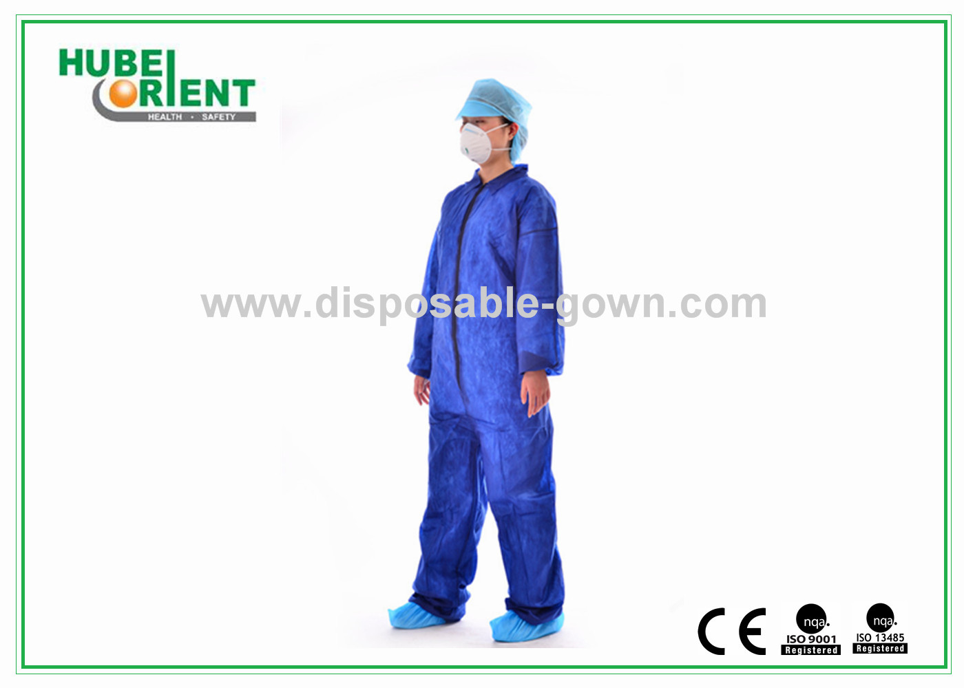 Long Sleeve Disposable Coveralls For Factory/Disposable PP/MP/SMS Coverall Without Hood And Feetcover