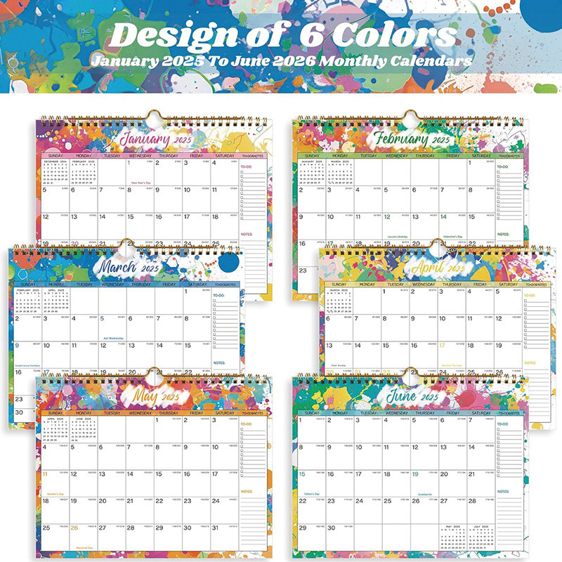 12 Photos Custom Wall Calendar with 1 Calendar Quantity and Retangle Shape