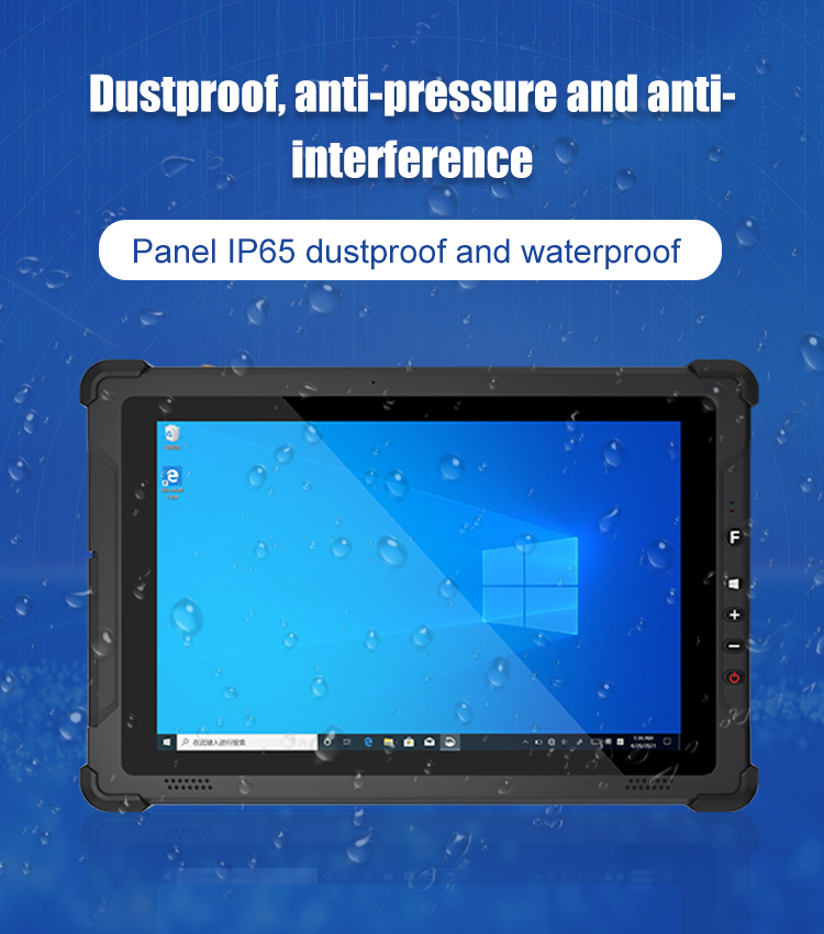 I5 I7 10 Inch Win 10 Rugged Tablet PC with 7.4V/5000mAh Capacity and Rear 8.0MP Camera