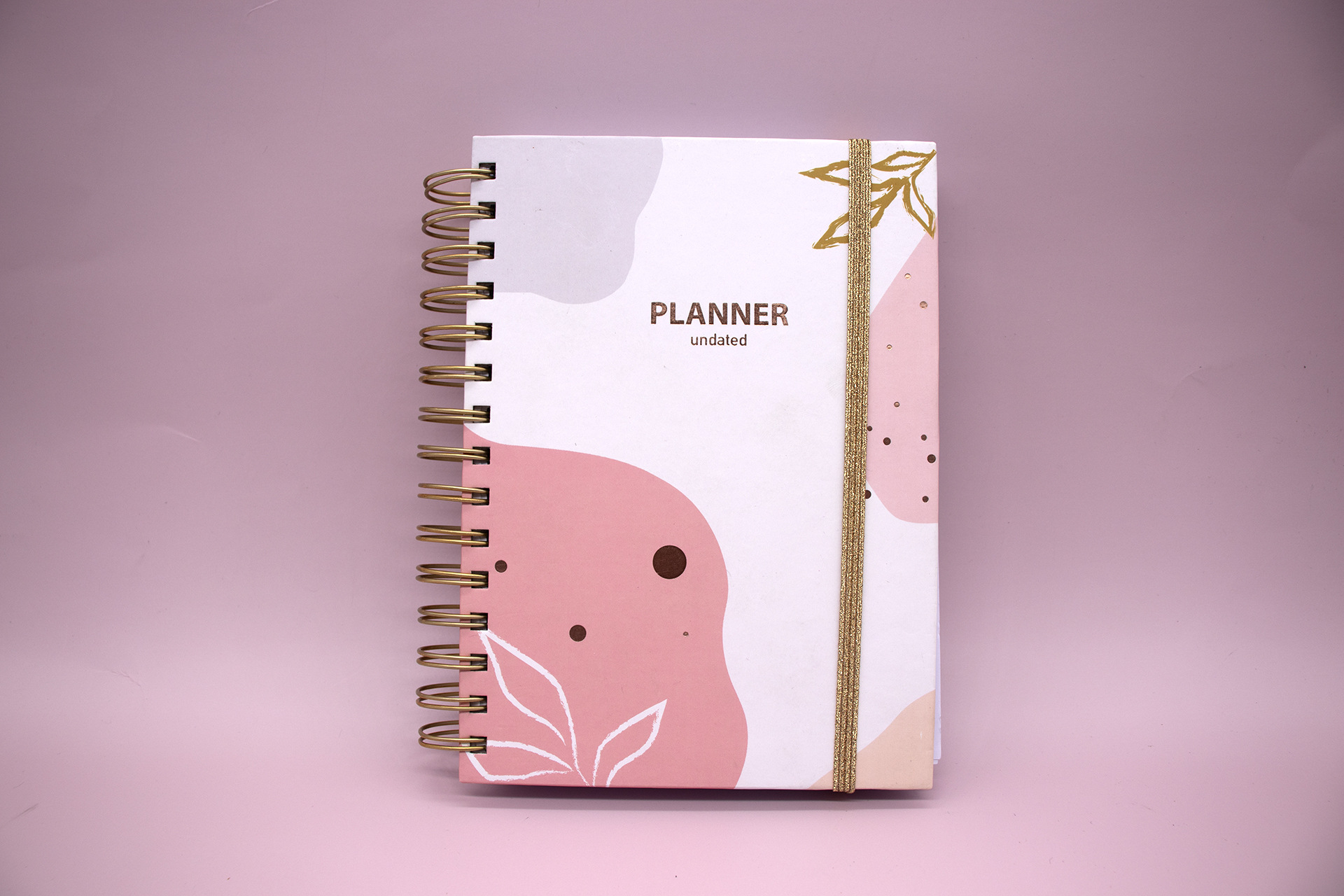 Paper Cover Custom Logo A5 Pink Spiral Weekly Monthly Manifestation Goal Diary Journal Planner Agenda Notebook