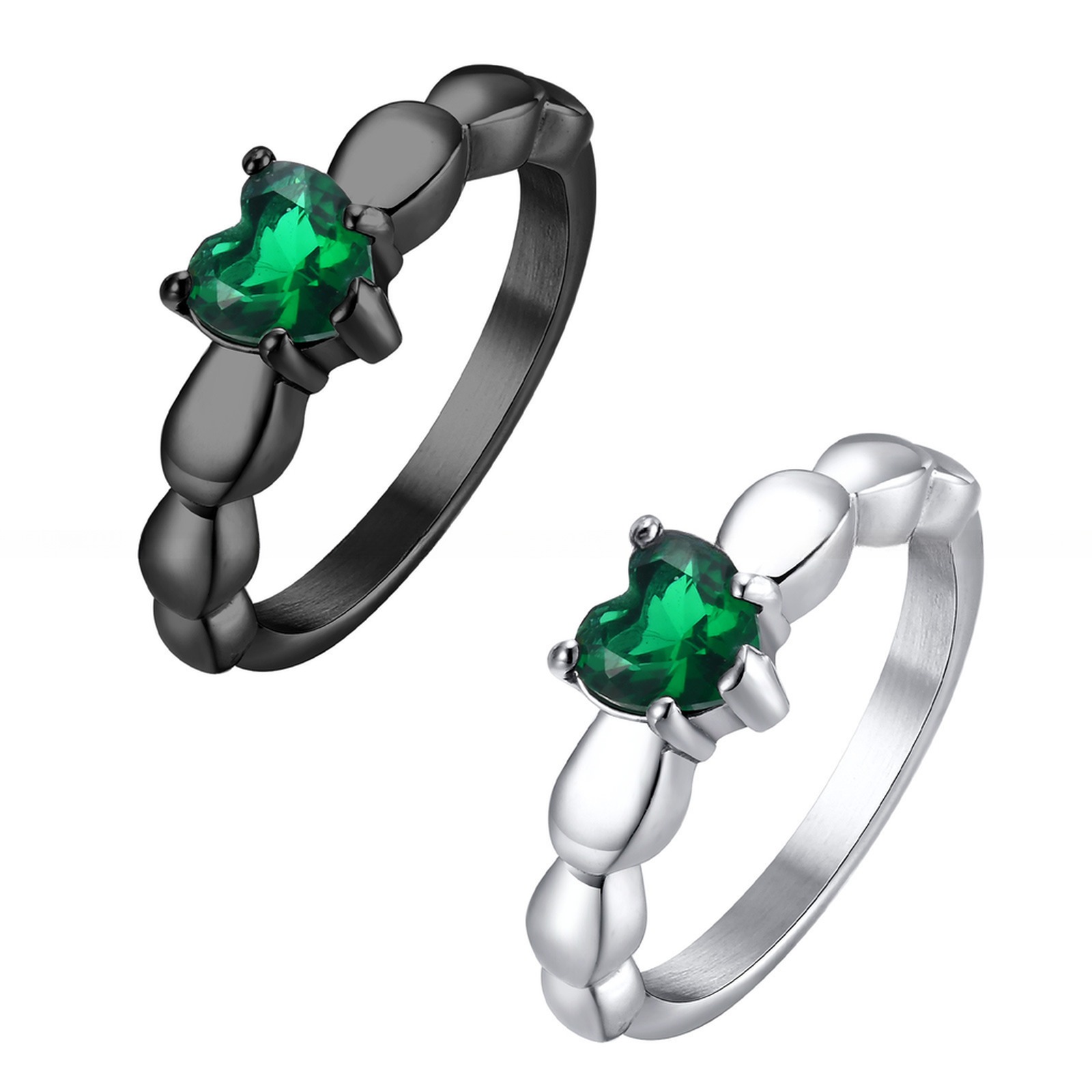 Channel Setting Inlay CZ Stainless Steel Rings 18K Gold Plated For Wedding Engagement