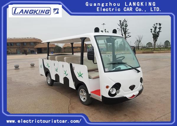 Closed Electric Shuttle Bus , 14 Person 4 Wheels Electric Tourist Car With