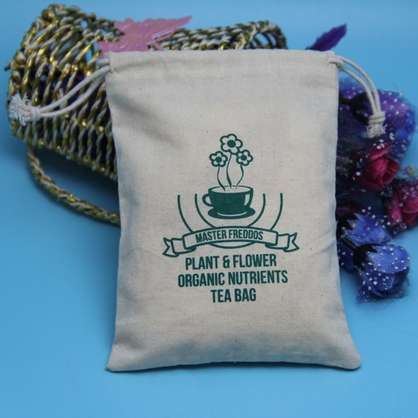 White Plain Cotton Storage Bag For Packing Garments Custom Printed Logo