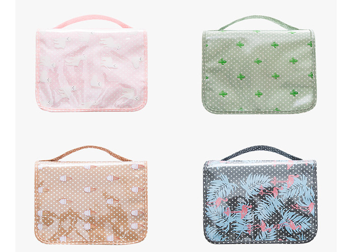Fold Up Bathroom Toiletry Bag , Clear Hanging Bags With Larger Capacity