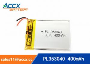  353040pl rechargeable 353040 3.7v 400mah lithium polymer battery for MP3 player, MP4 player Manufactures