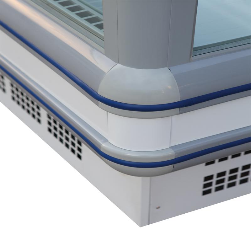 Refrigeration Condensing Unit Island Display Freezer With Night Curtain
