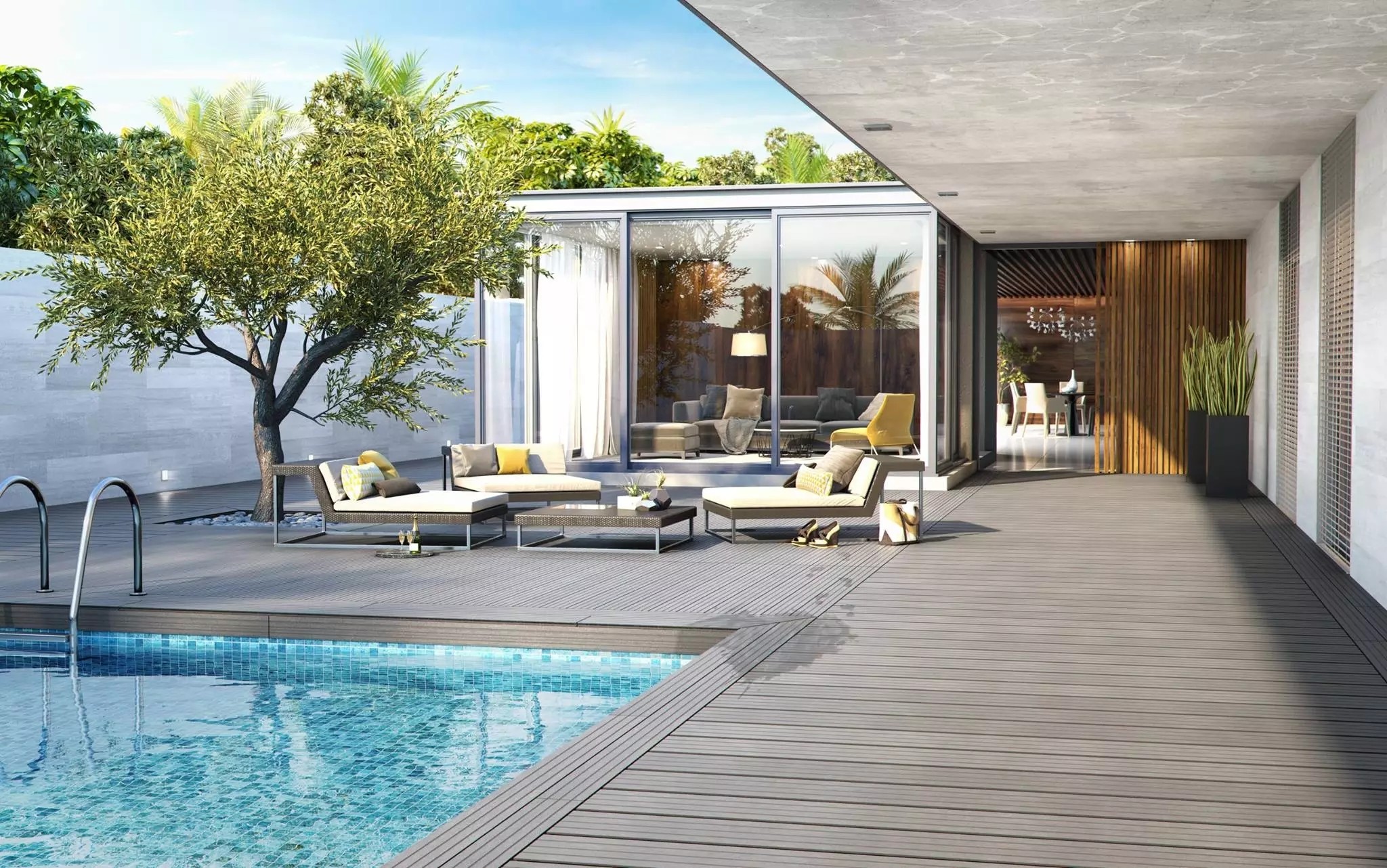 WPC Wood Plastic Composite Flooring Decking Deco Board For Outdoor Garden Decoration