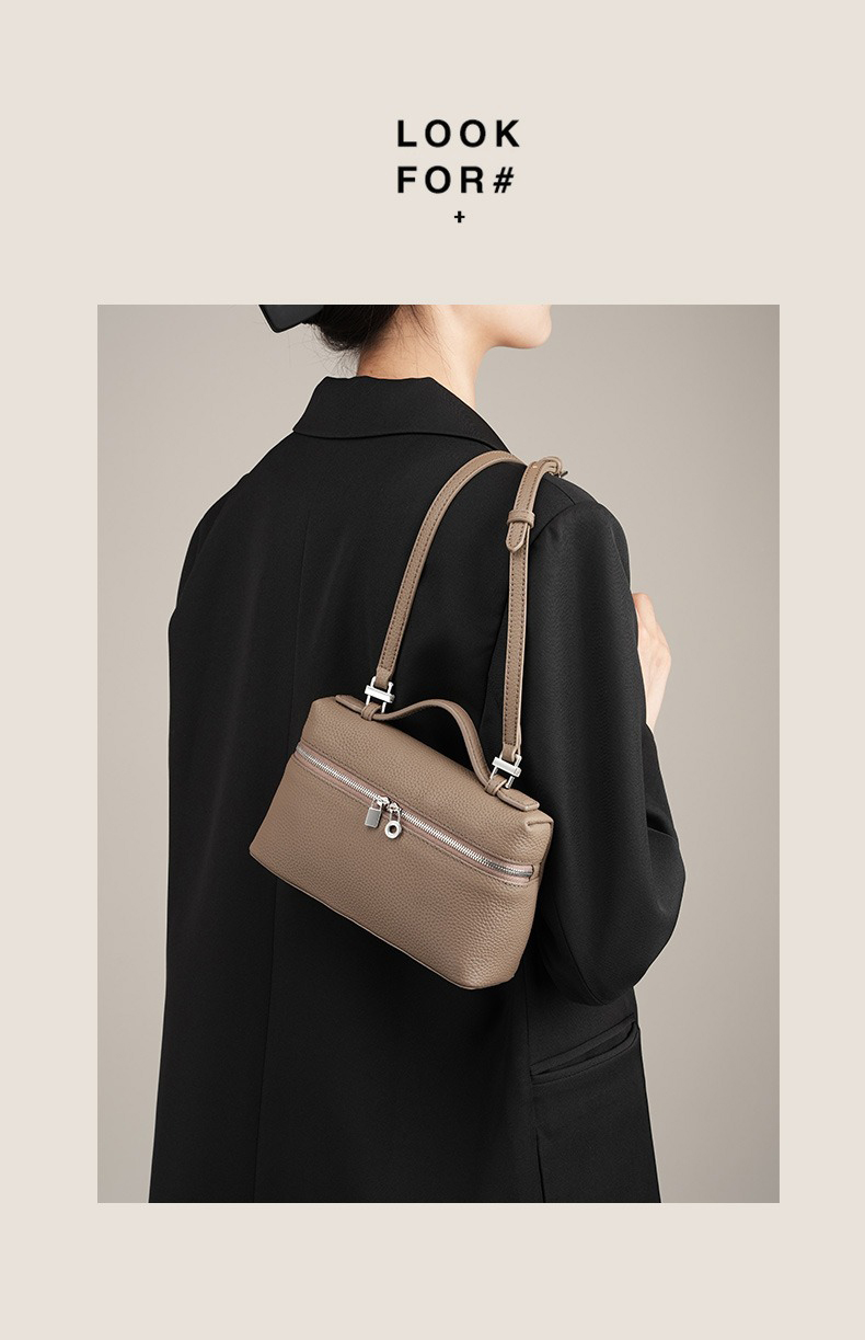 Versatile Style Genuine Leather Lunch Box Bag Gigi Same Style Crossbody Handbag for Lady's