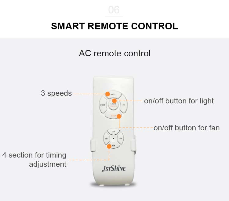 Retractable Blades LED Ceiling Fan with Remote Control and 42 Inch Acrylic Lampshade