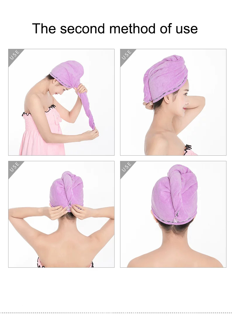 Customized Printing Designs Elastic Microfiber Turban Towel Wrap for Hair Shower Drying