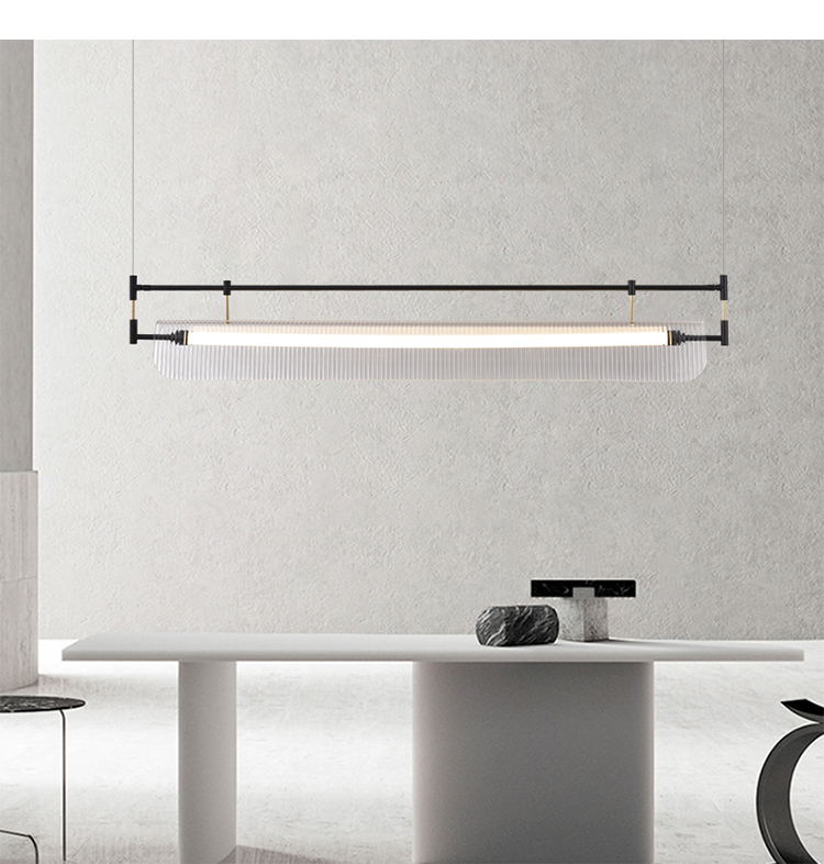 Modern Minimalist Chandelier Living Room Nordic Study Office gold rectangle chandelier(WH-MI-413)
