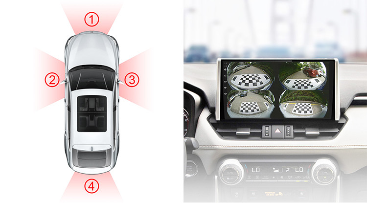 170 Degrees 3D Reverse Camera , Panoramic 360 Bird View Camera For Car