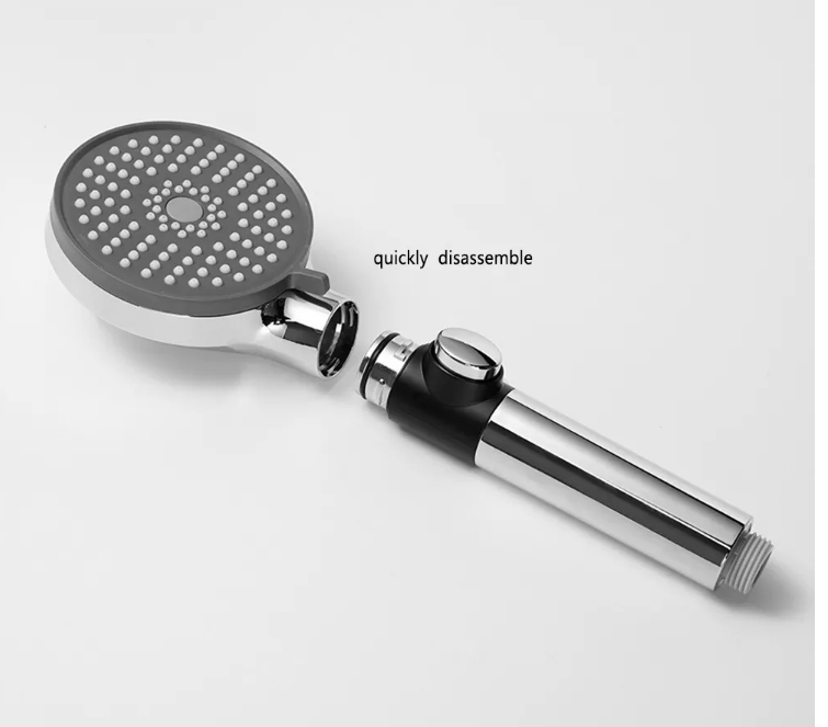 Handheld Shower Head Pressurized Bathroom Nozzle 3 Functions One Key Water Stop Function Can Be Detachable Second Change Spray Gun
