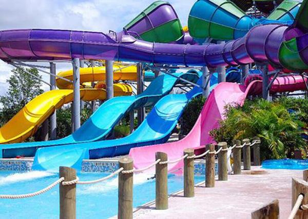 Spiral Fiberglass Big Water Slides Water Park Equipment Raft Slide For Hotle
