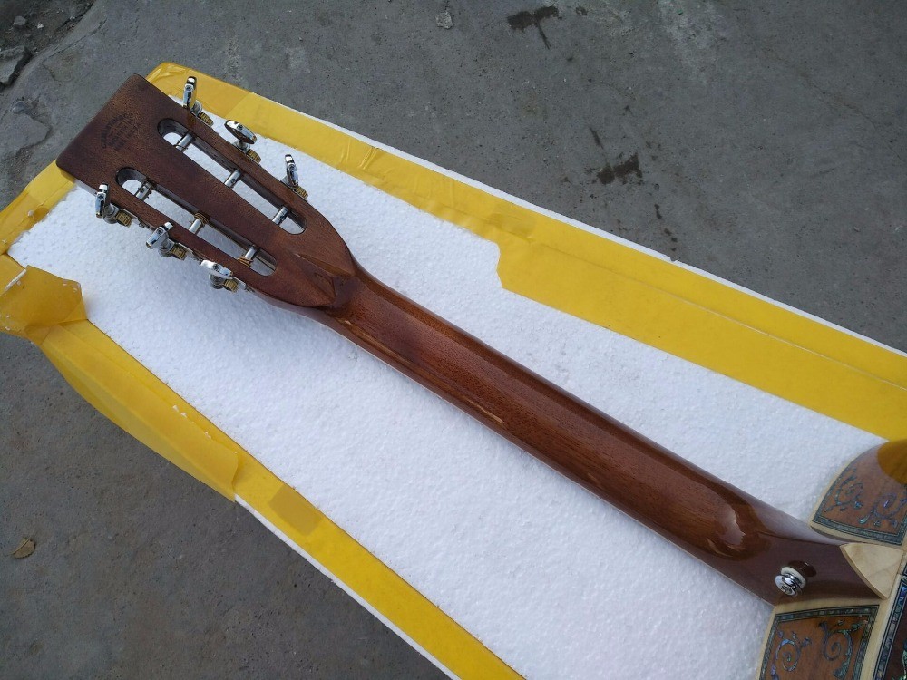 Customized acoustic guitar, 43 inch Jumbo guitar, Quilt Vine Viper red, Guitarra acustica
