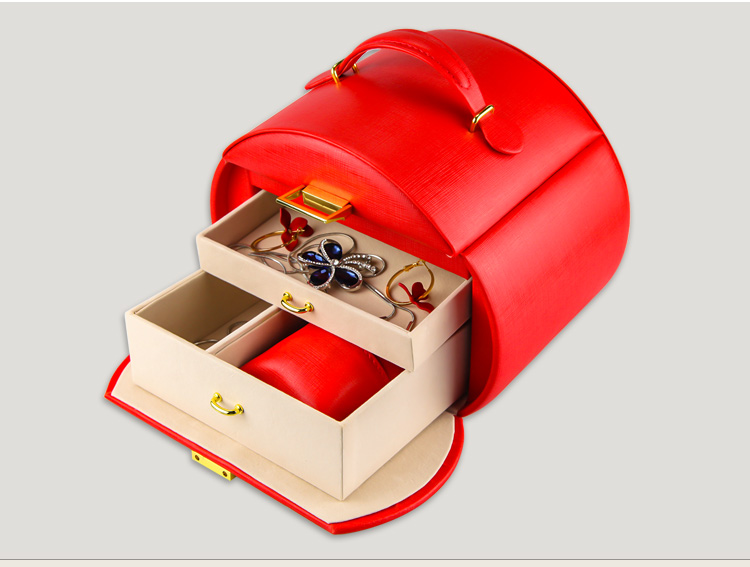 3Layer Jewelry Gift Boxes Bulk PU Leather Ring Necklace Box Organizer OEM