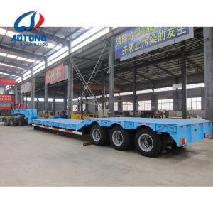 3 Axle Front Load Low Bed Trailer with Hydraulic Detachable Gooseneck and ABS
