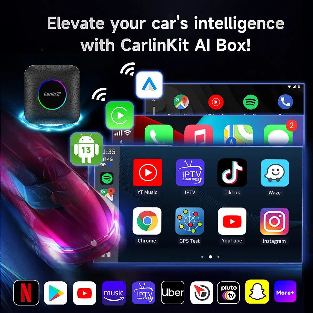 Android Box Cpc200 Tbox Ambient Usb 64Gb Wireless Adapter Carplay Mouse Remote Control Box Ai Android 13