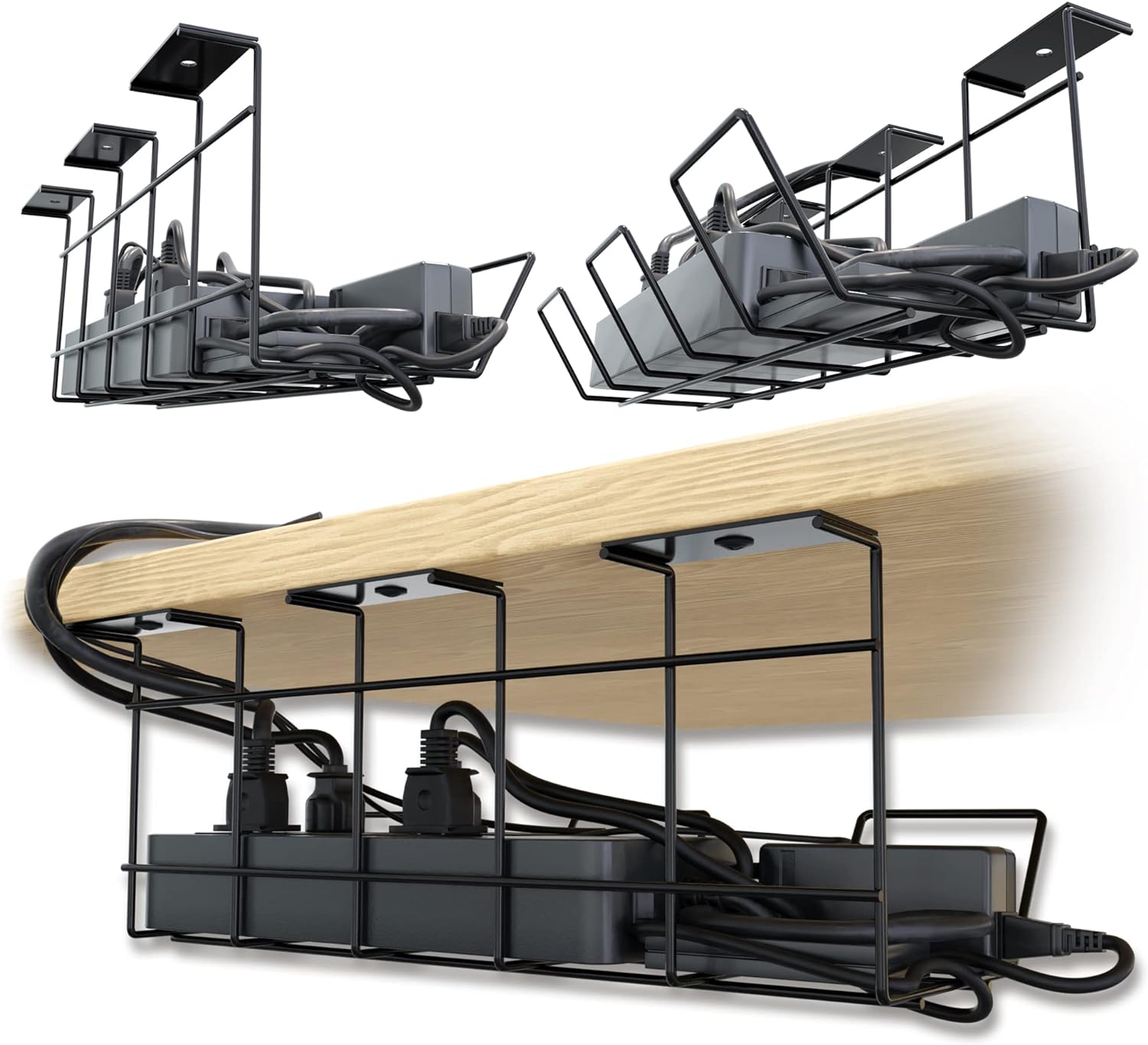 Effortlessly Keep Your Cables in Order with Surealong Under Desk Cable Management Tray