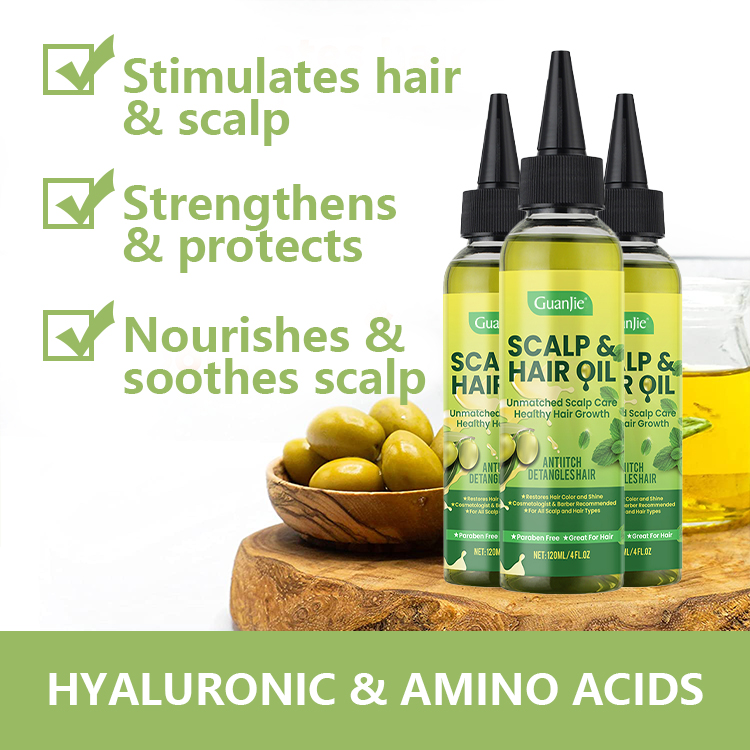 Private Label Olive Hair And Scalp Oil Refreshing Mint Formula