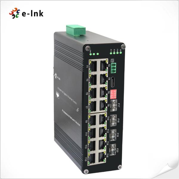 L2+ Managed Hardened Ethernet Switch 16 Port 10/100/1000T 802.3at PoE + 4 Port