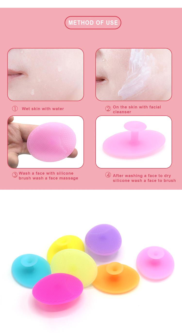 Ergonomic Silicone Facial Cleansing Brush With Telescopic Handle
