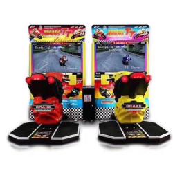 China Plastic Moto Racing Game Machine 2200*2500*2500mm Cool Coin Operated Driving Simulator for sale