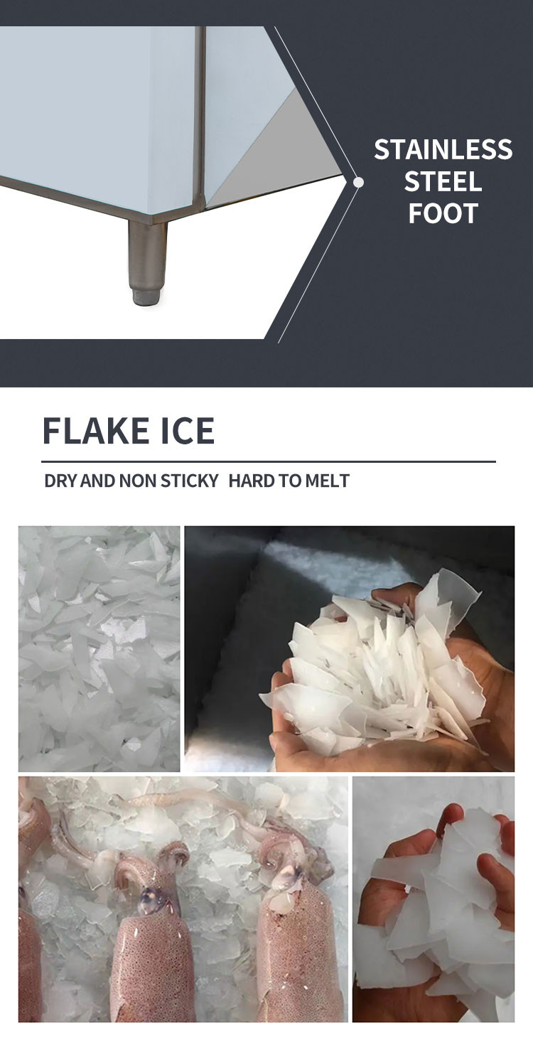 500KG/24H Ice Flake Making Machine Air Cooling Commercial Block Ice Snow Cone Machine