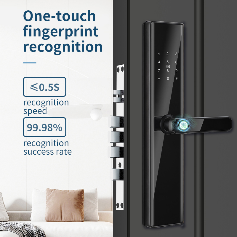 5kg Fingerprint Biometric Door Lock Passcode IC Card Bluetooth Door Lock
