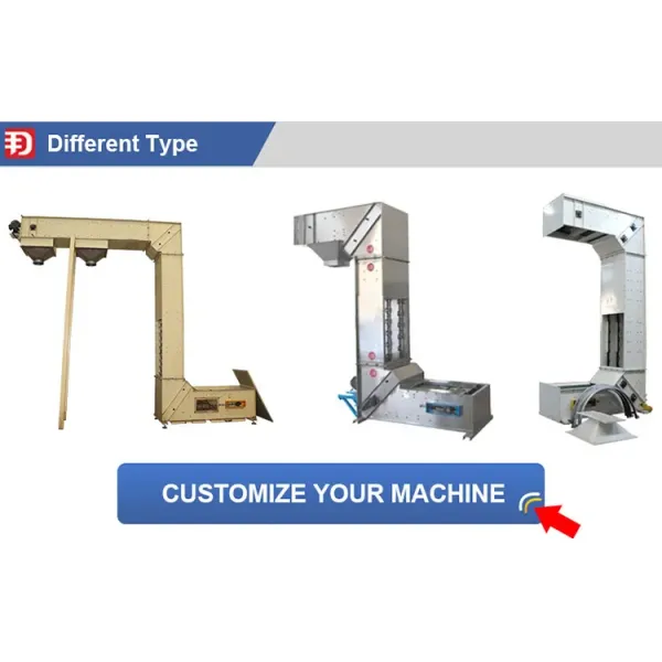 Multi-Function Food Transport Popcorn Nuts Cashew Nuts Transport Z Shape Bucket Conveyor