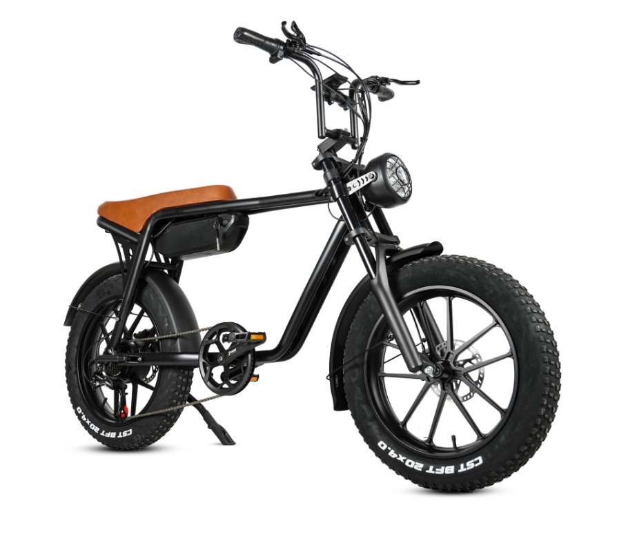 750W Fat Tire Electric Bicycle 48V 17Ah Battery Electric Bikes With Front Suspension
