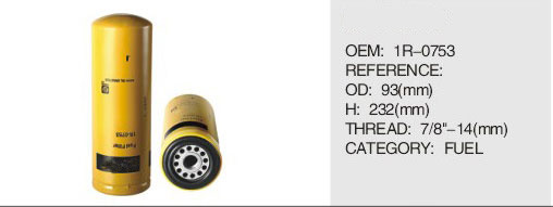 High Quality Diesel Engine Fuel Filter 1R-0753 For CATERPILLAR Truck Generator 1R0753