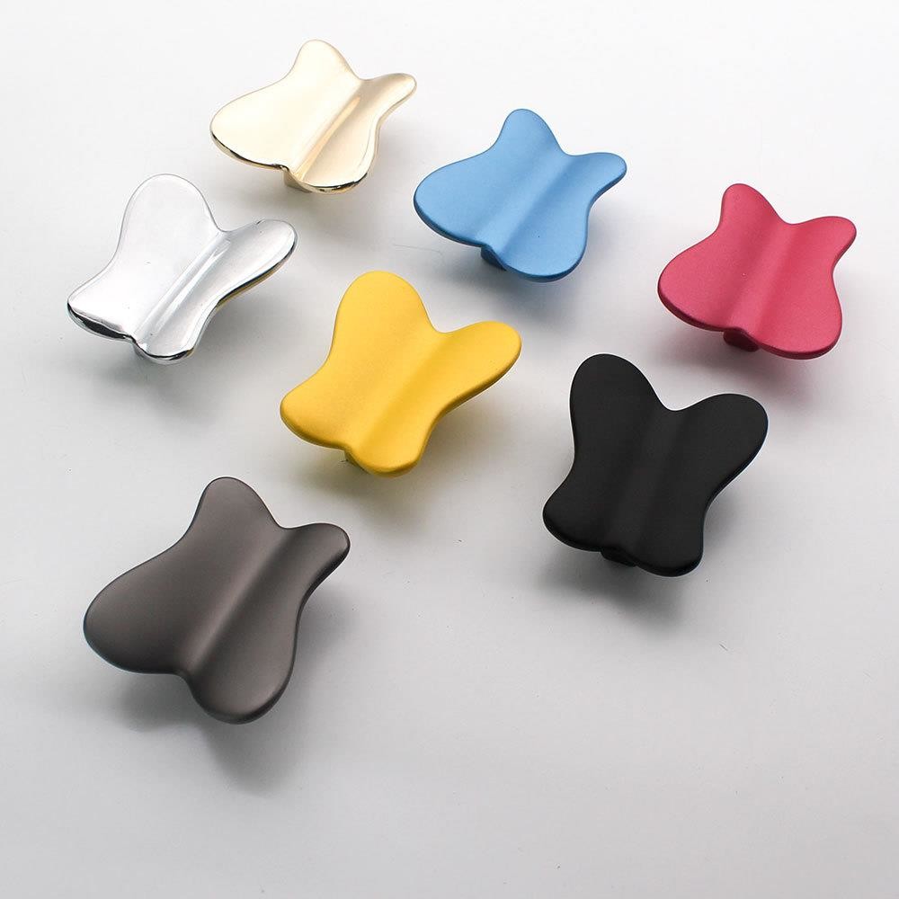 52mm Butterfly Colorful Children Design Zinc Alloy Handle For Kids Room