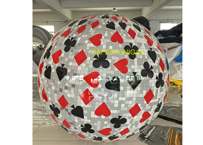 Customizable 6.5ft/2m Inflatable PVC Decor Balloon With Poker Pattern Printing
