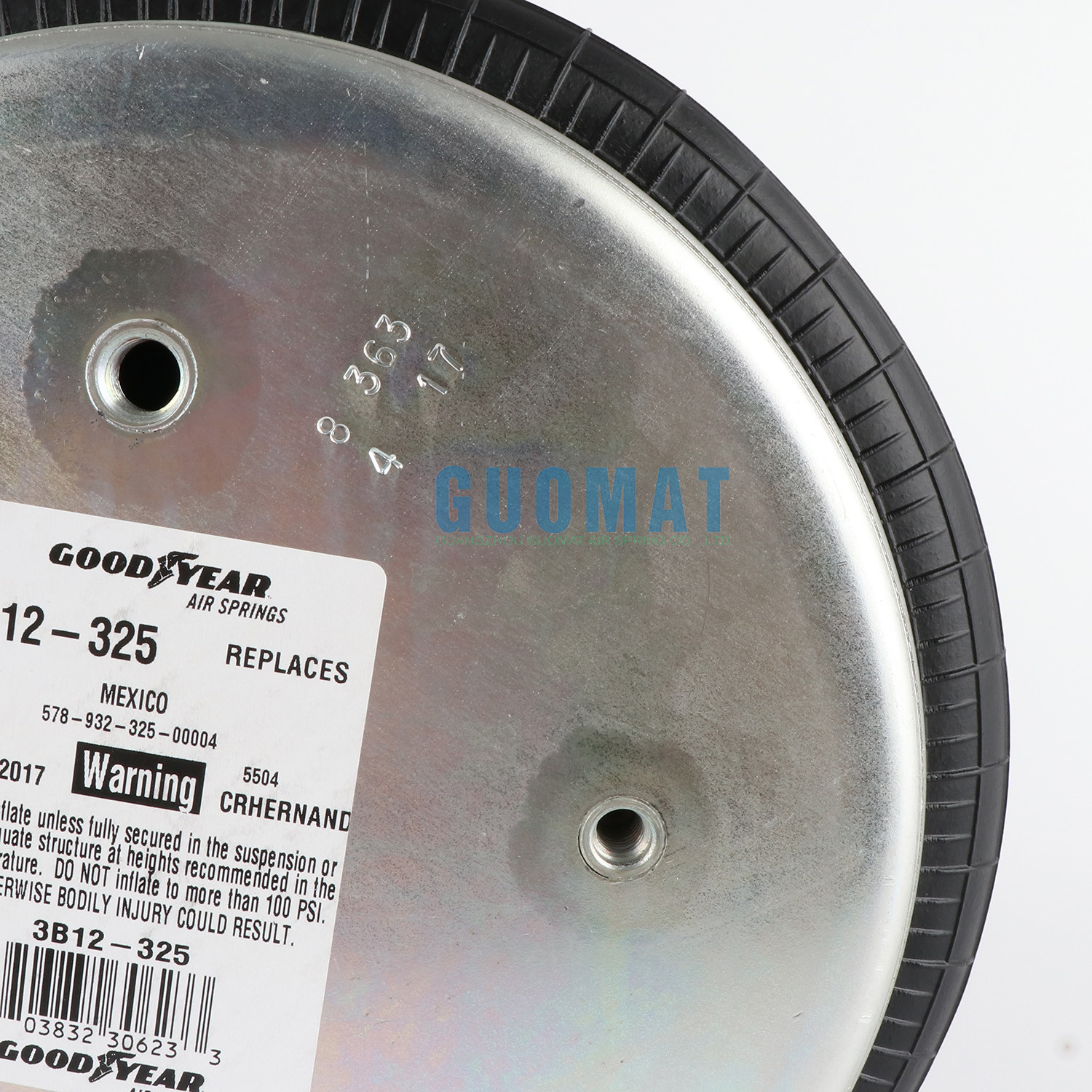 Triple Goodyear Industrial Air Springs Continental FT 430-32 CI 1/4 NPT 3B12-325 Max Diameter 12.99 Inch