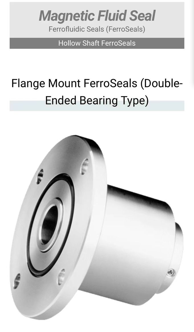 Solid Shaft Ferrofluidic Feedthrough Magnetic Fluid Seal