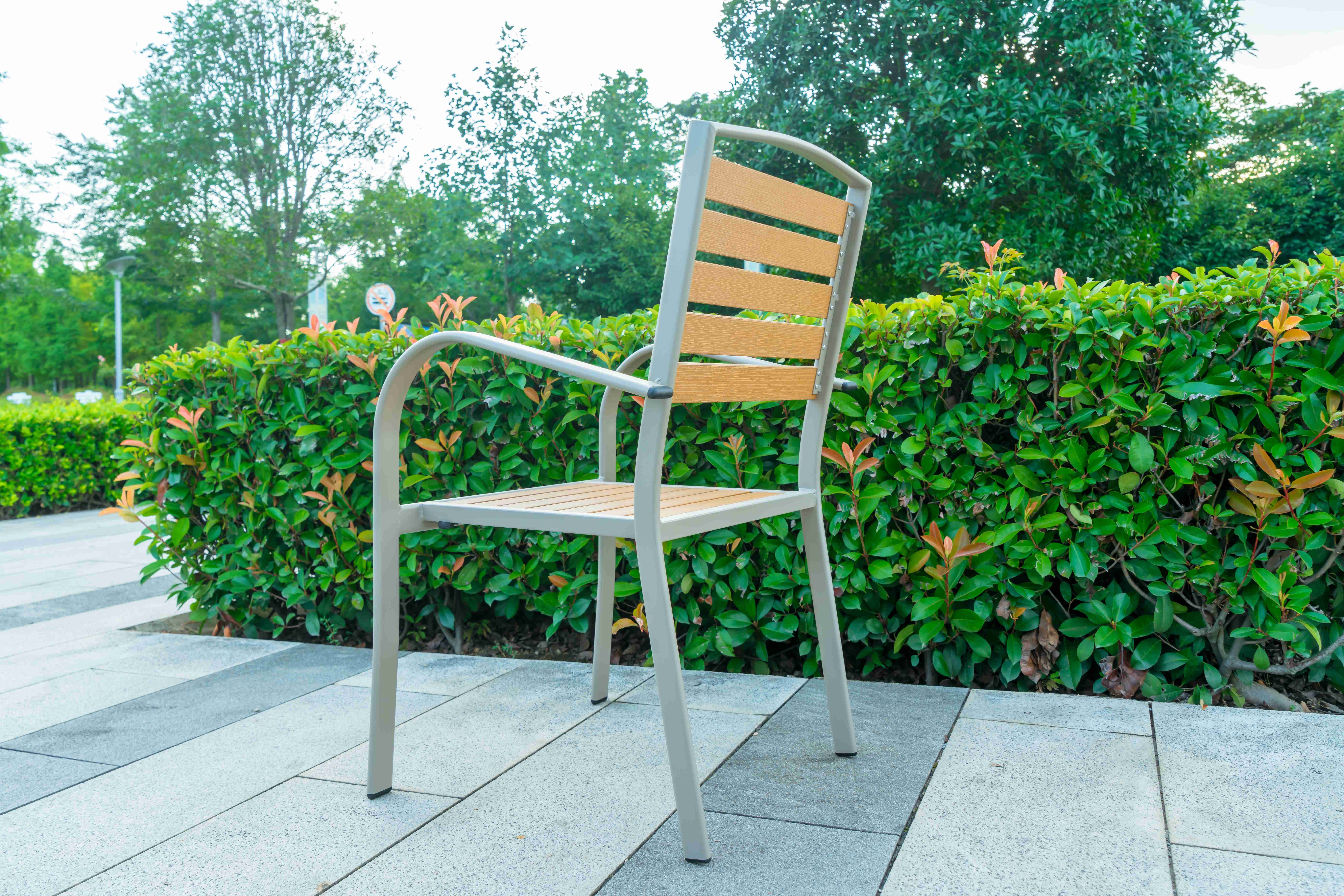 11 Pieces Outdoor Patio Furniture Plastic Wood Expandable Aluminum Garden Table And 8 Chairs