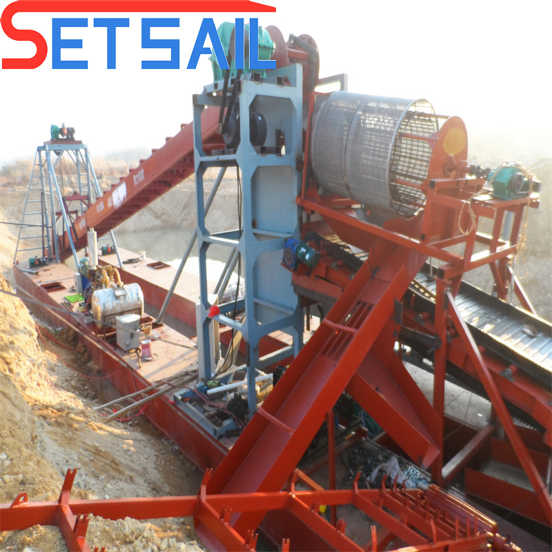 Diesel Engine Power Chain Bucket River Gold Diamond Dredger