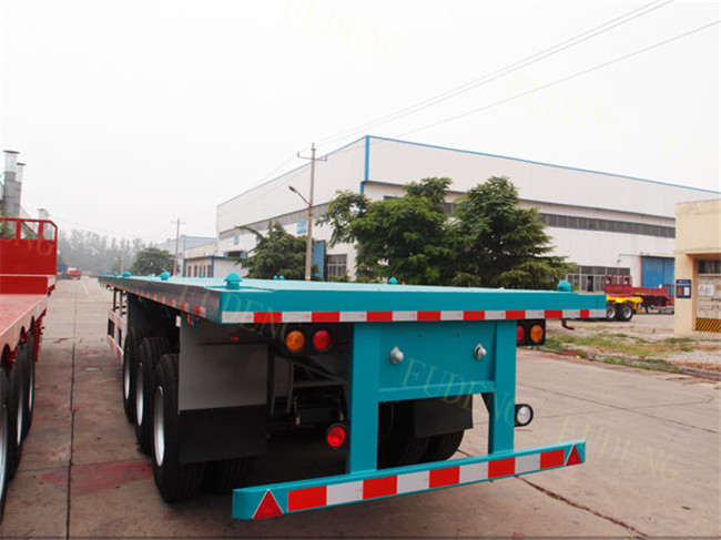 Heavy duty suspension 40ft flatbed container trailers carry 40Tons Containers