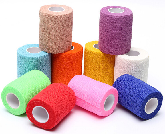 Colored Non-woven Self Adhesive Cohesive Bandage Medical Elastic Bandage, Medical customized color pop bandage china che