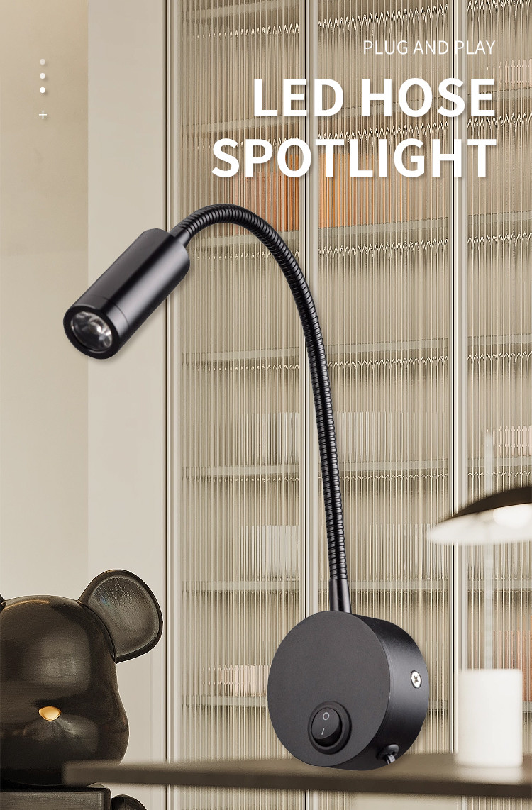 Led hose reading spotlight 220V Anglo American European wall spotlight led hose spotlight plug-in