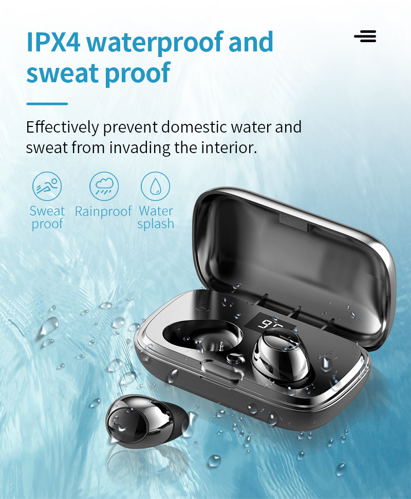 120H 2 In 1 Twin Wireless Earbuds , Plastic Mini Bluetooth 5.0 Wireless Earbuds