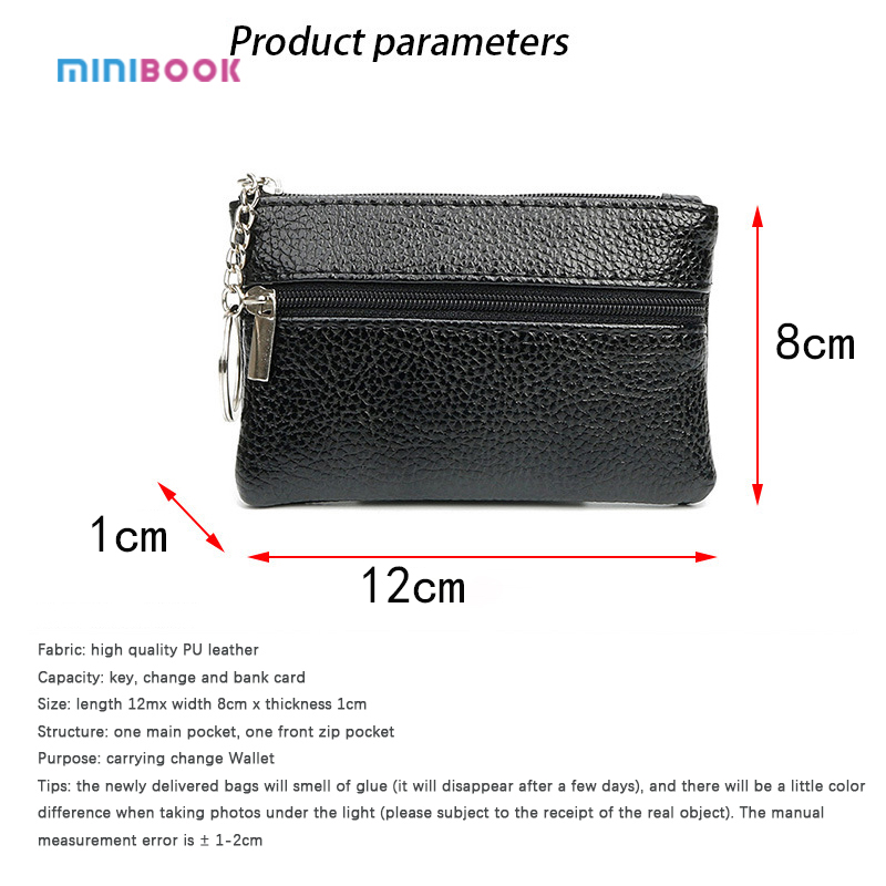 ISO9001 Certified Short Zipper Wallet with Vintage Style Minibook Keychain Coin Purse