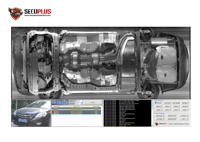 High resolution image Under Vehicle Surveillance System for under car inspection and monitor and control
