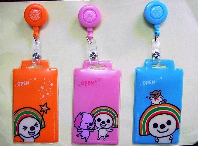 Different Color Plastic Badge Holder , Lanyard Pouch Holder With Metal Clip