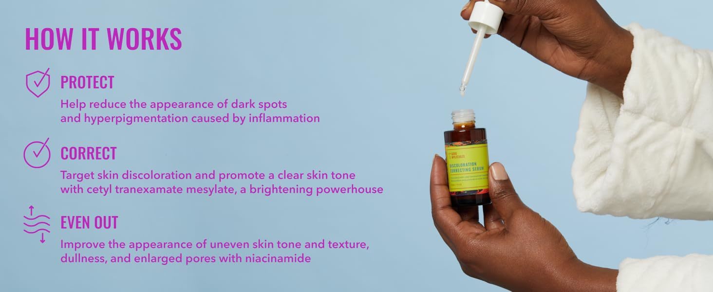 Alcohol Free Skin Molecules Discoloration Correcting Serum Tranexamic Acid Niacinamide For Dark Age Spots