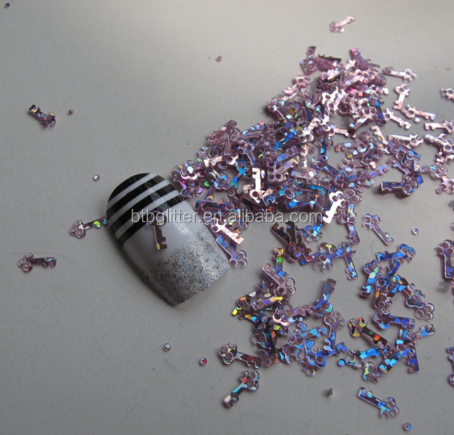 Glitter Key Shaped for Nail Art Craft Handmade NO April Fool's Day