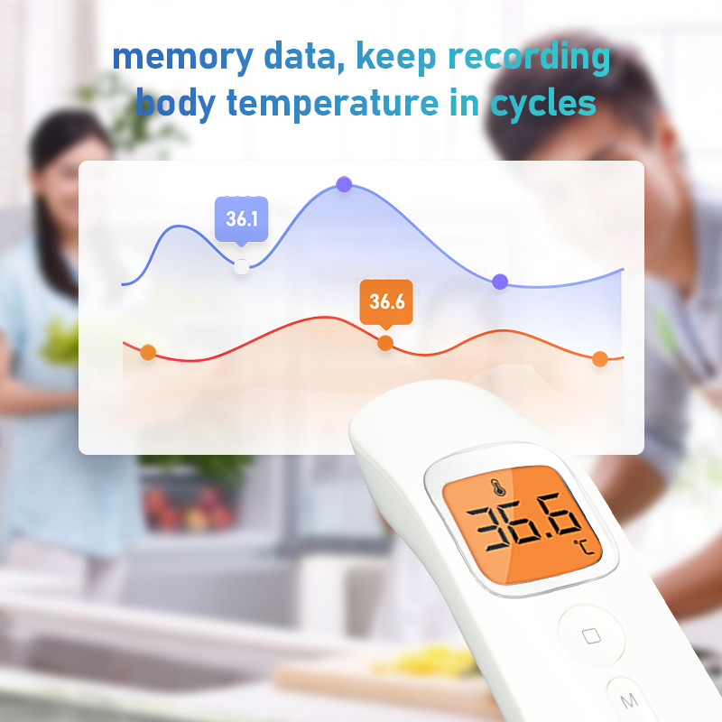 10C To 40C Digital Infrared Thermometer White LCD Forehead Thermometer