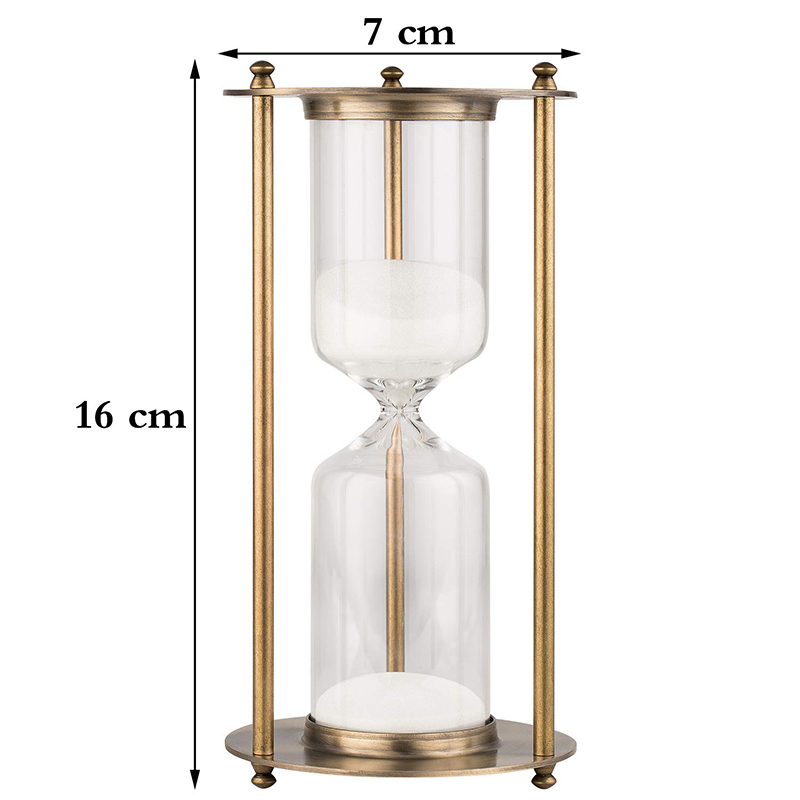 30 Minute 60 Minute Large Antique Brass Hourglass , Rotating Sand Timer Hourglass
