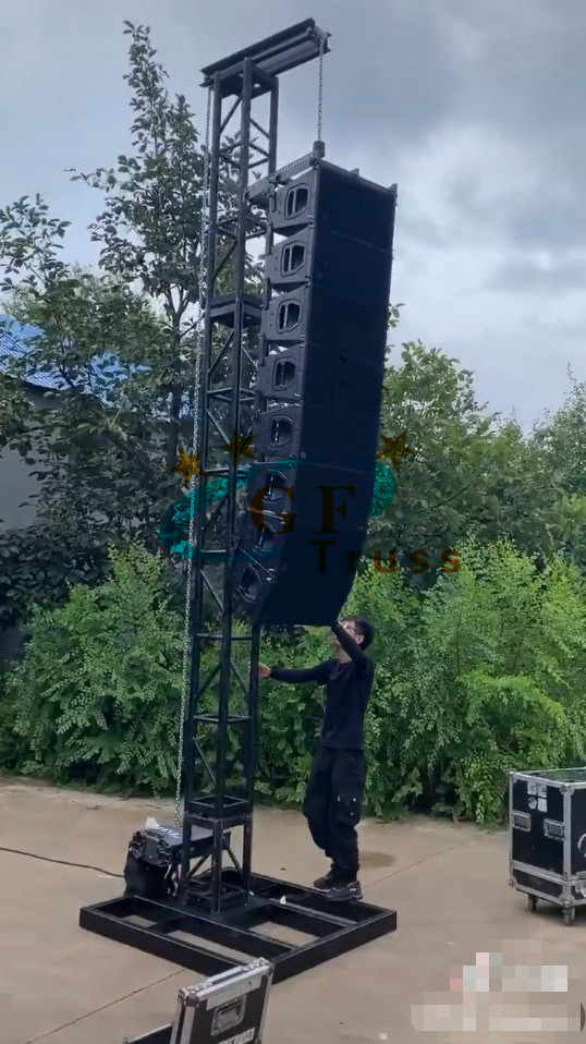 6082 6M Height Line Array Truss Lift Tower With Adjustable Legs